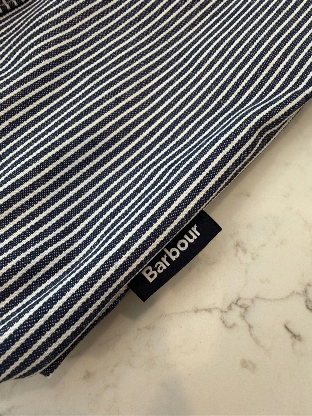 Barbour Navy and White Tote Bag